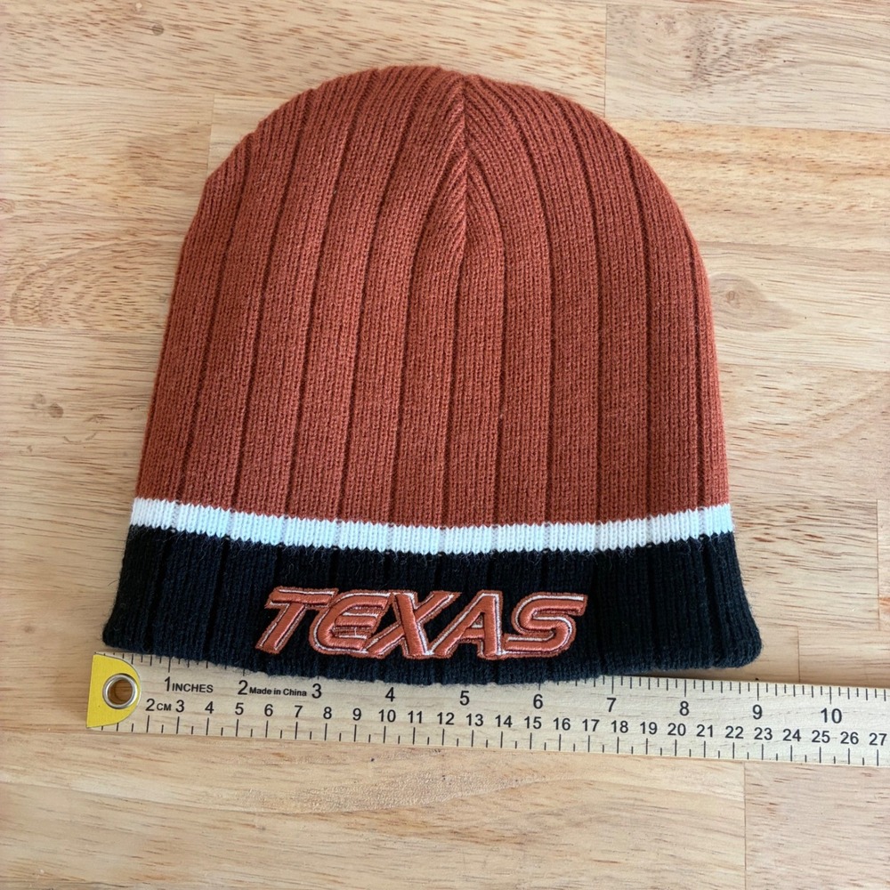 Texas Longhorns Beanie Unisex OS Burnt Orange Black Reversible Knit Hat NCAA - Picture 5 of 5